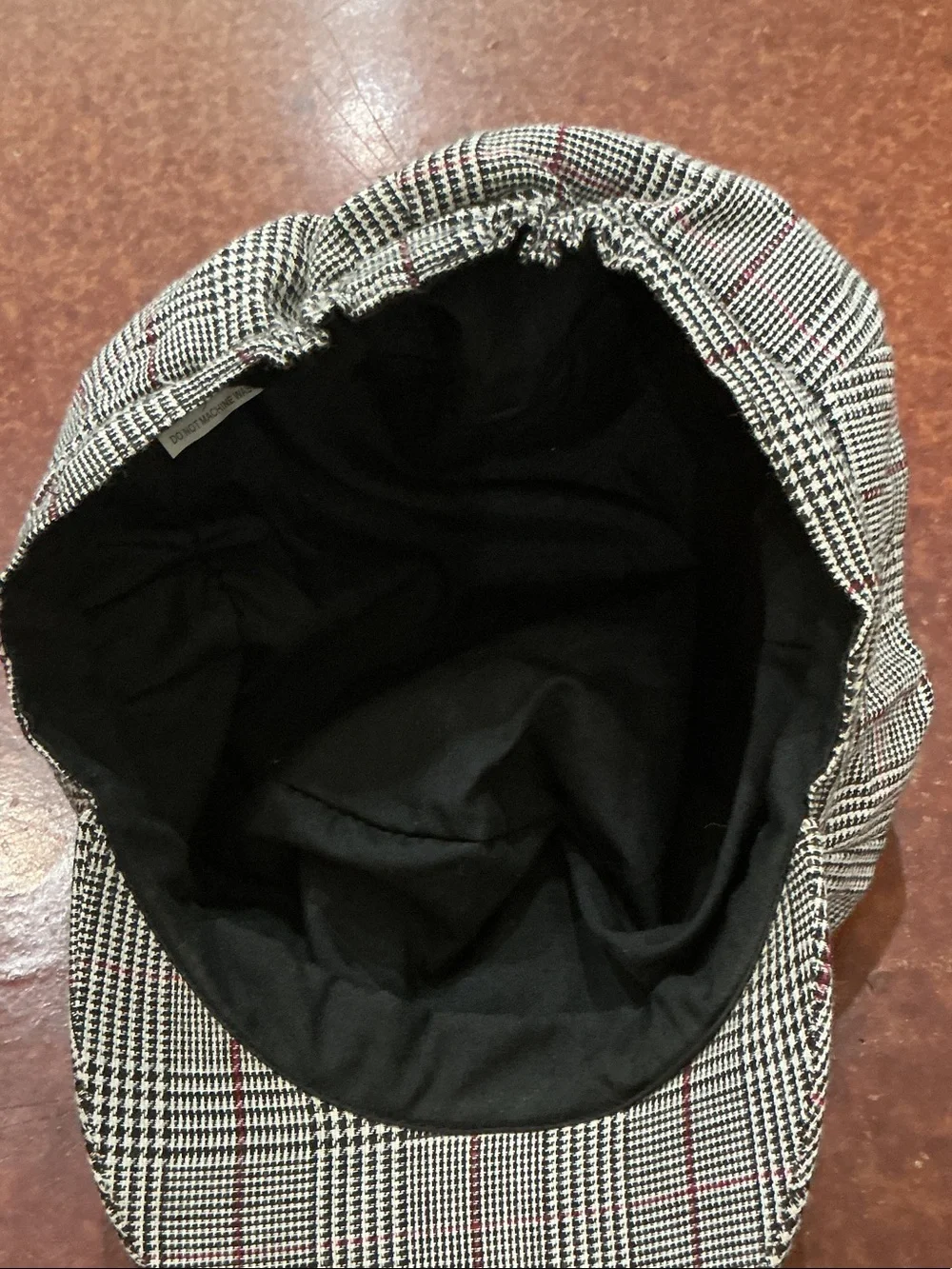 Plaid Newsboy Cap in Black and Gray